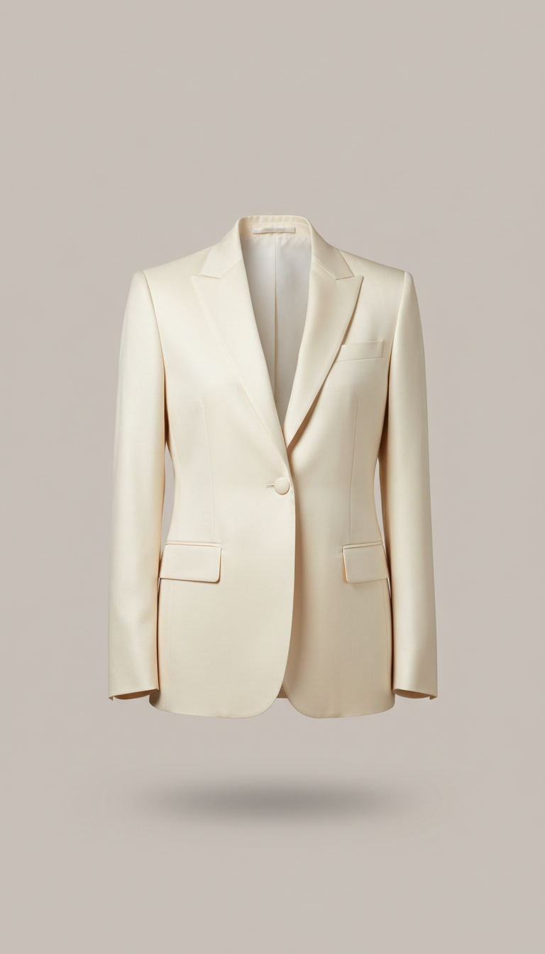Ivory Silk Tailored Blazer